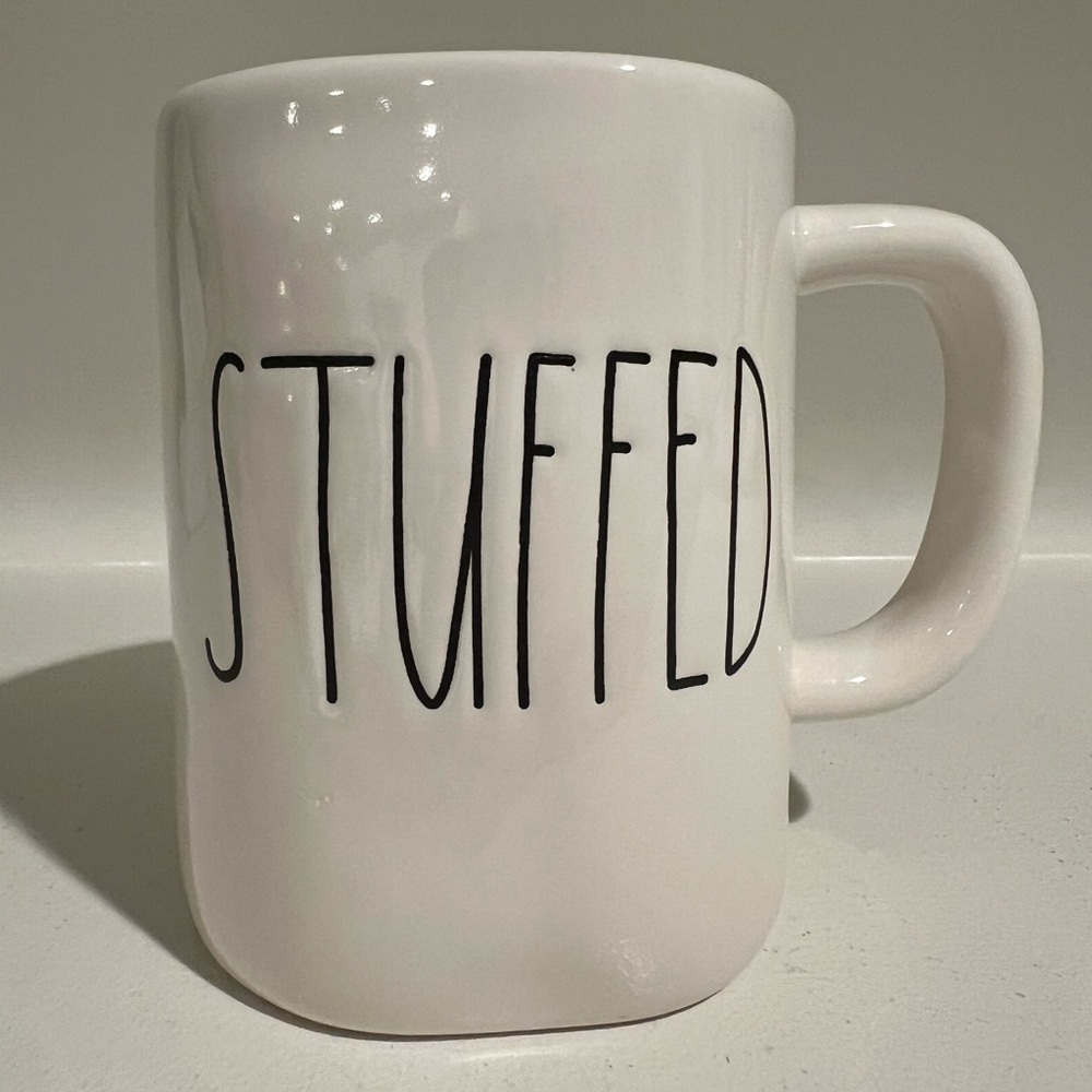 Magenta White STUFFED Coffee Mug Engraved Ceramic 12oz